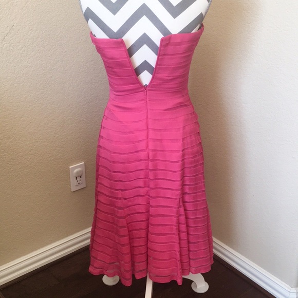 Tadashi Pink pintuck evening Dress - Picture 4 of 8